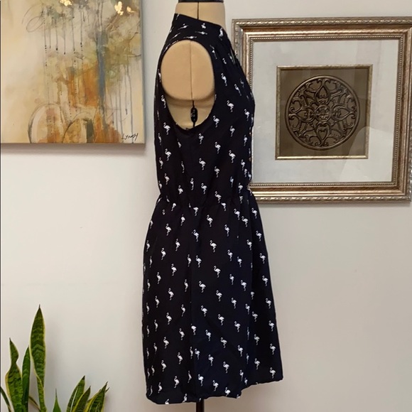 TWIK, Sleeveless Black dress with 🦩 print, M - Picture 4 of 6
